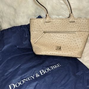 Dooney And Bourke Ostrich Leather Zip Tote